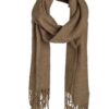 Biston fashion- γυναικείο κασκώλ με κρόσια 32-501-008 KHAKI