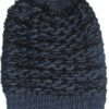 Biston fashion- unisex πλεχτό σκουφάκι, δίχρωμο. 32-601-002 NAVY