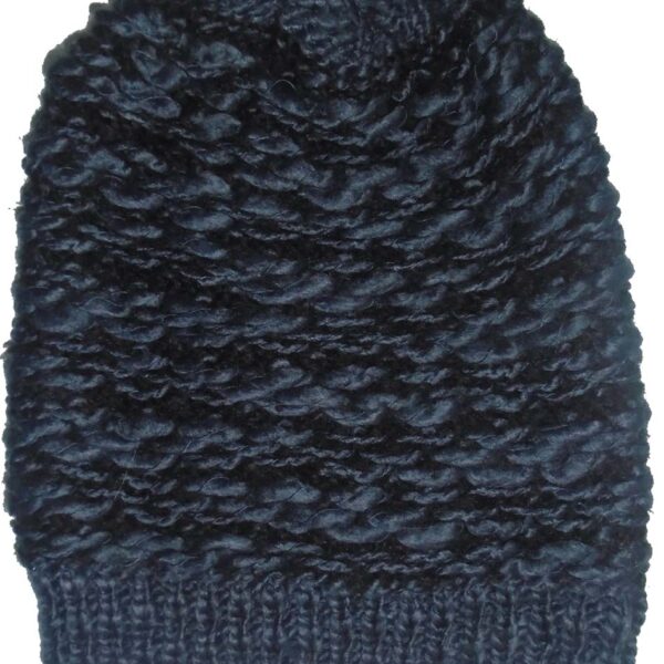 Biston fashion- unisex πλεχτό σκουφάκι, δίχρωμο. 32-601-002 NAVY