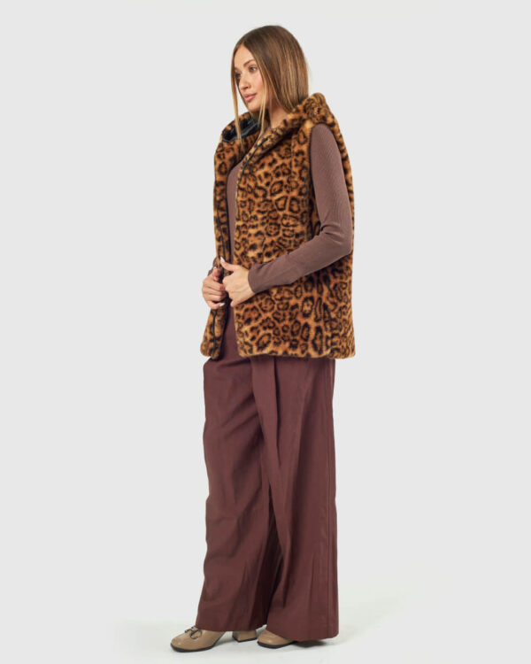 VERDE ΓΥΝΑΙΚΕΙΟ ΓΟΥΝΙΝΟ ΠΑΛΤΟ 33-0000732 ANIMAL PRINT ΚΑΦΕ