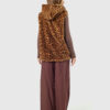 VERDE ΓΥΝΑΙΚΕΙΟ ΓΟΥΝΙΝΟ ΠΑΛΤΟ 33-0000732 ANIMAL PRINT ΚΑΦΕ