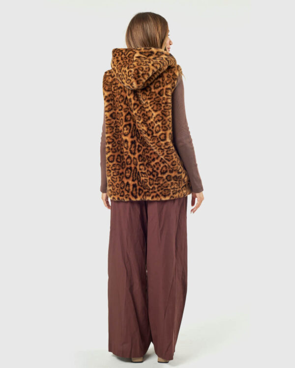 VERDE ΓΥΝΑΙΚΕΙΟ ΓΟΥΝΙΝΟ ΠΑΛΤΟ 33-0000732 ANIMAL PRINT ΚΑΦΕ