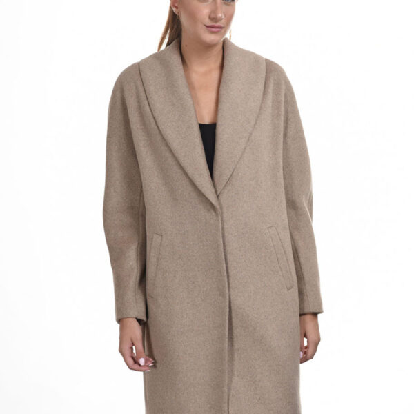 Biston fashion γυναικείο μακρύ παλτό 44-101-028 DK BEIGE