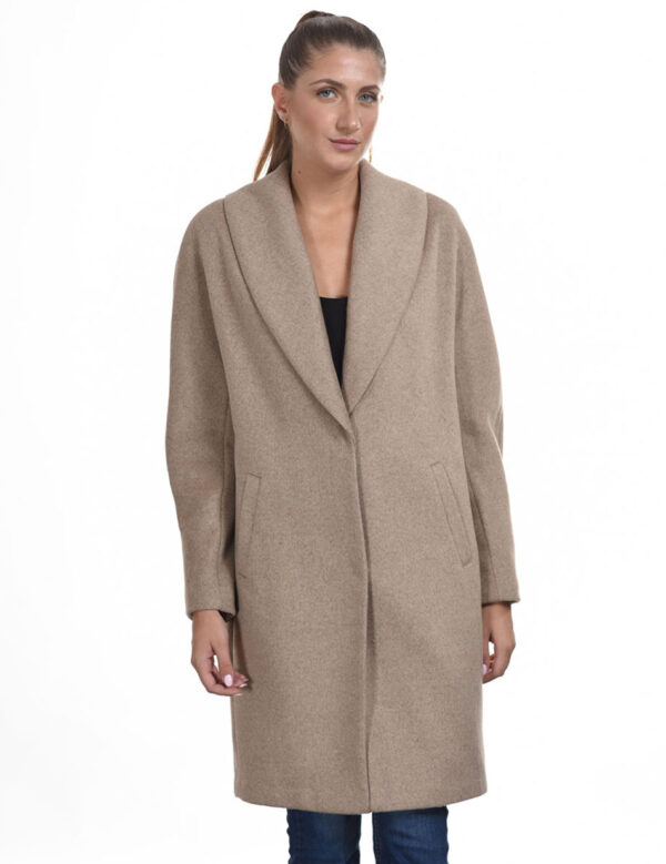 Biston fashion γυναικείο μακρύ παλτό 44-101-028 DK BEIGE