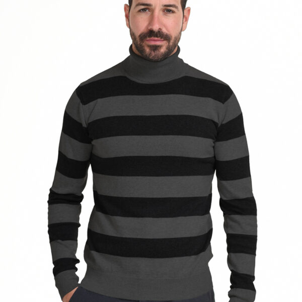 Smart fashion ανδρική πλεχτή  μπλούζα 44-206-021 DK GREY