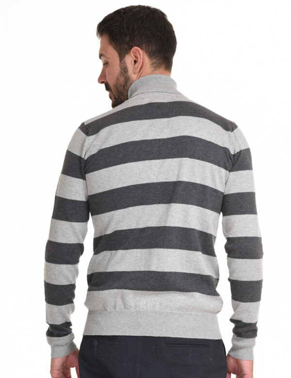 Smart fashion ανδρική πλεχτή  μπλούζα 44-206-021 LT GREY