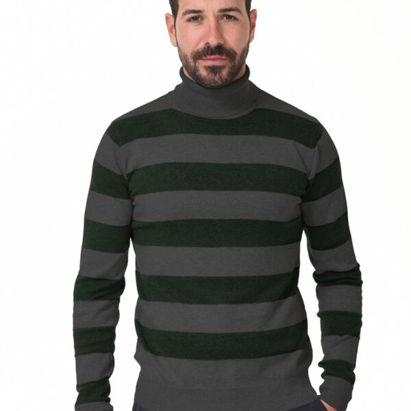 Smart fashion ανδρική πλεχτή  μπλούζα 44-206-021 GREEN