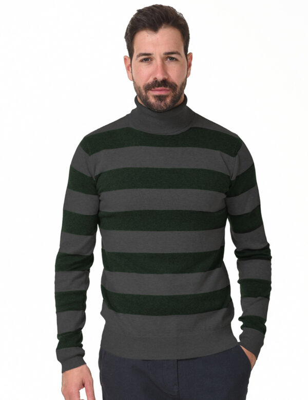 Smart fashion ανδρική πλεχτή  μπλούζα 44-206-021 GREEN