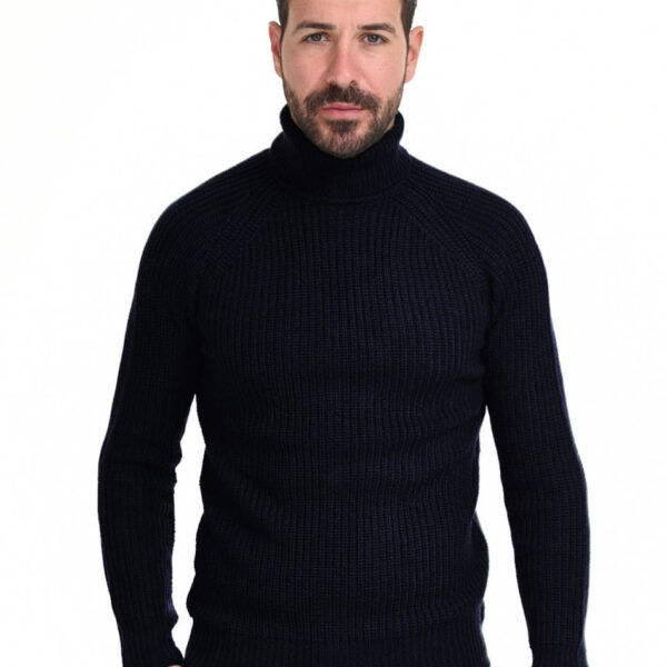 Smart fashion ανδρική πλεχτή  μπλούζα 44-206-025 NAVY