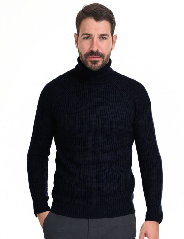 Smart fashion ανδρική πλεχτή  μπλούζα 44-206-025 NAVY