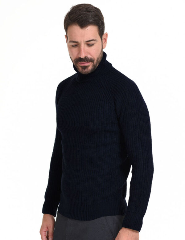 Smart fashion ανδρική πλεχτή  μπλούζα 44-206-025 NAVY