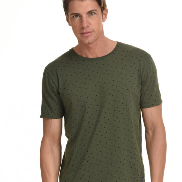 Biston fashion ανδρικό t-shirt 45-206-033 KHAKI ALLOVER