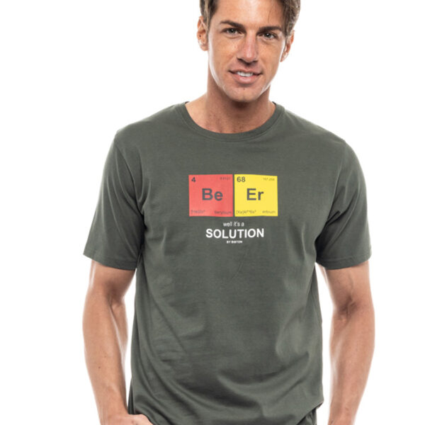 Biston fashion ανδρικό t-shirt 47-206-022 KHAKI