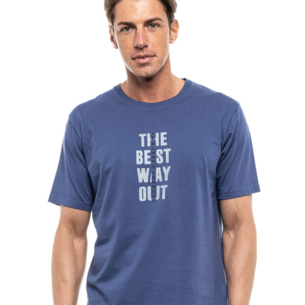 Biston fashion ανδρικό t-shirt 47-206-023 INDIGO
