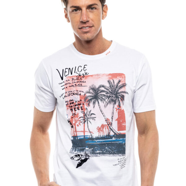 Biston fashion ανδρικό t-shirt 47-206-065 WHITE