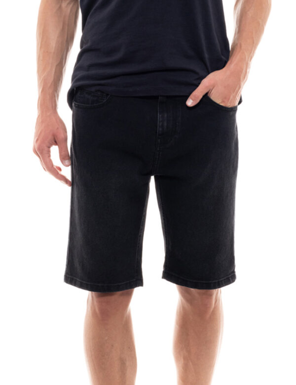 Biston fashion ανδρική τζιν βερμούδα 47-221-016 BLACK