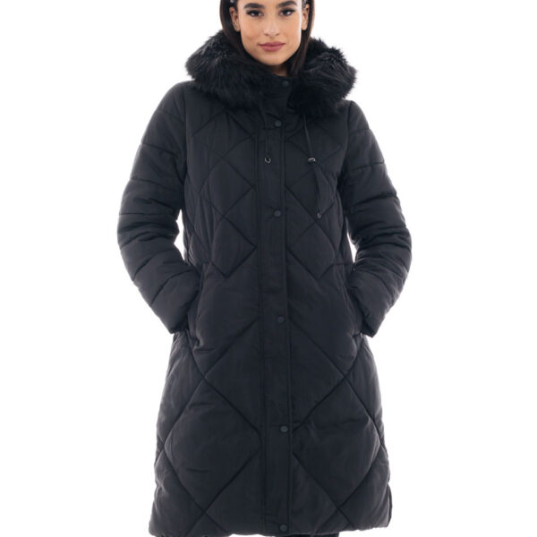 Splendid fashion γυναικείο μακρύ μπουφάν 48-101-016 BLACK