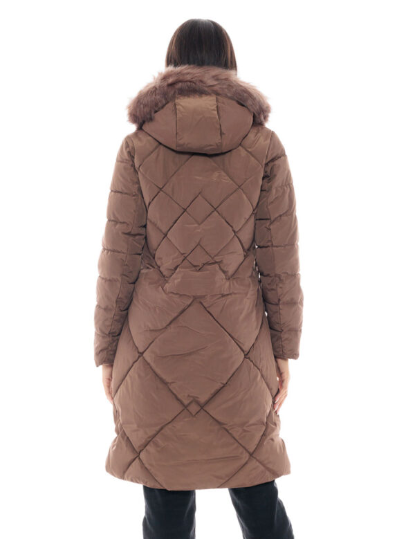 Splendid fashion γυναικείο μακρύ μπουφάν 48-101-016C CHOCOLATE