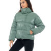 Biston fashion γυναικείο κοντό μπουφάν με ψηλό γιακά 48-101-024 MINT