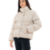 Biston fashion γυναικείο κοντό μπουφάν με ψηλό γιακά 48-101-024 BEIGE