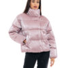 Biston fashion γυναικείο κοντό μπουφάν με ψηλό γιακά 48-101-024 PINK