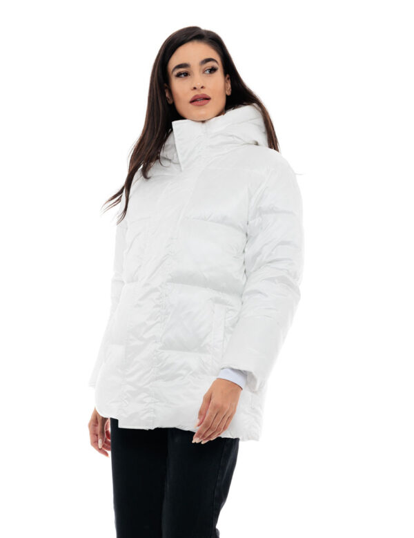 Biston fashion γυναικείο ντεμί μπουφάν 48-101-030 WHITE