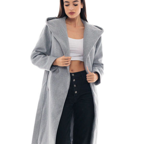 Biston fashion γυναικείο μακρύ παλτό 48-101-064 DK GREY