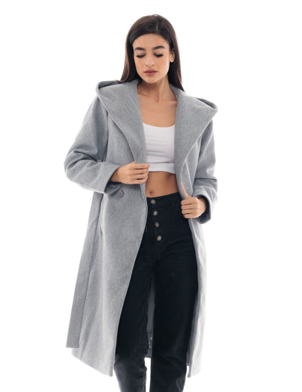 Biston fashion γυναικείο μακρύ παλτό 48-101-064 DK GREY
