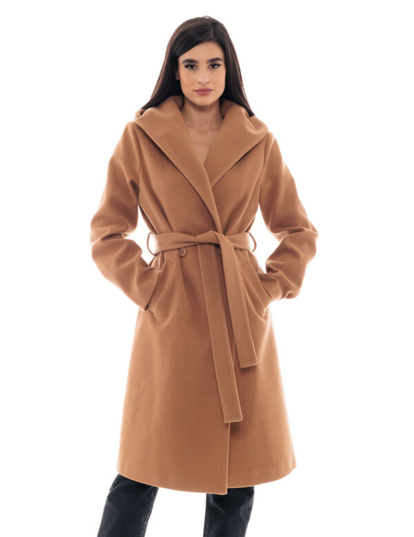 Biston fashion γυναικείο μακρύ παλτό 48-101-064 CAMEL
