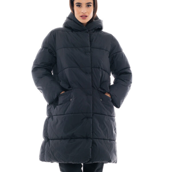 Splendid fashion γυναικείο μακρύ μπουφάν 48-101-081 BLACK