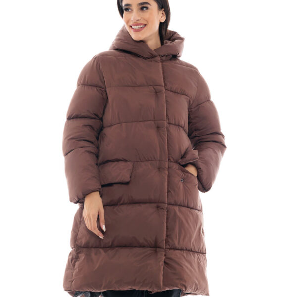 Splendid fashion γυναικείο μακρύ μπουφάν 48-101-081 COFFEE