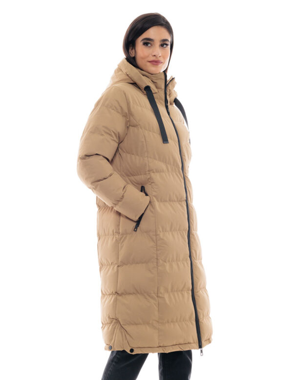 Biston fashion γυναικείο μακρύ μπουφάν 48-101-088 DK BEIGE