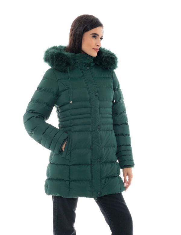 Splendid fashion γυναικείο μακρύ μπουφάν 48-101-090C GREEN