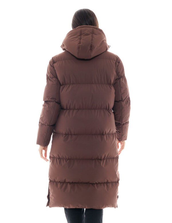 Biston fashion γυναικείο μακρύ μπουφάν 48-101-094 CHOCOLATE