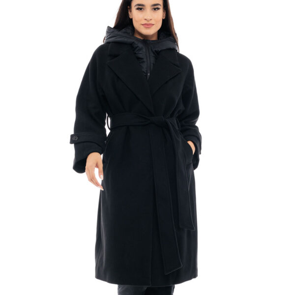 Biston fashion γυναικείο μακρύ παλτό 48-101-100 BLACK