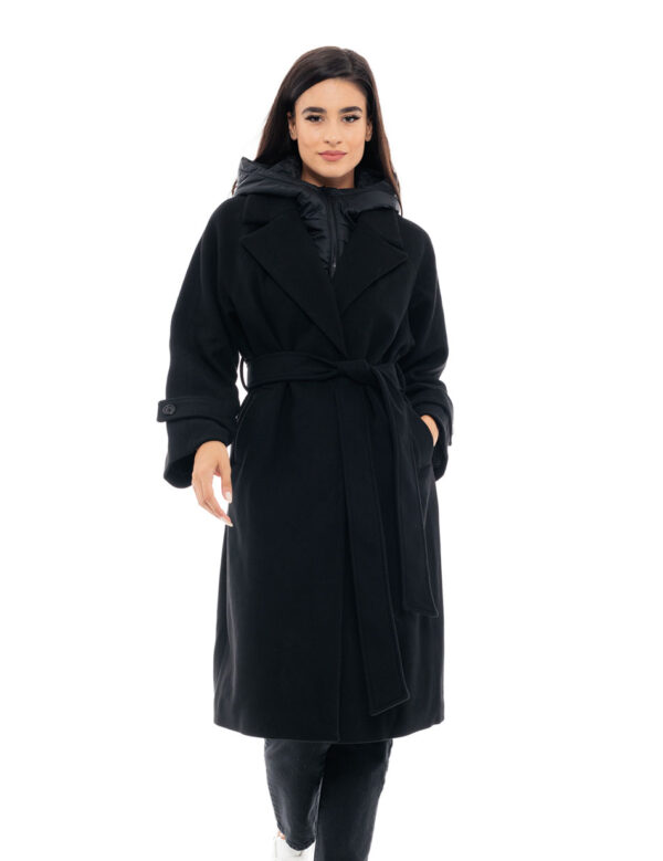 Biston fashion γυναικείο μακρύ παλτό 48-101-100 BLACK