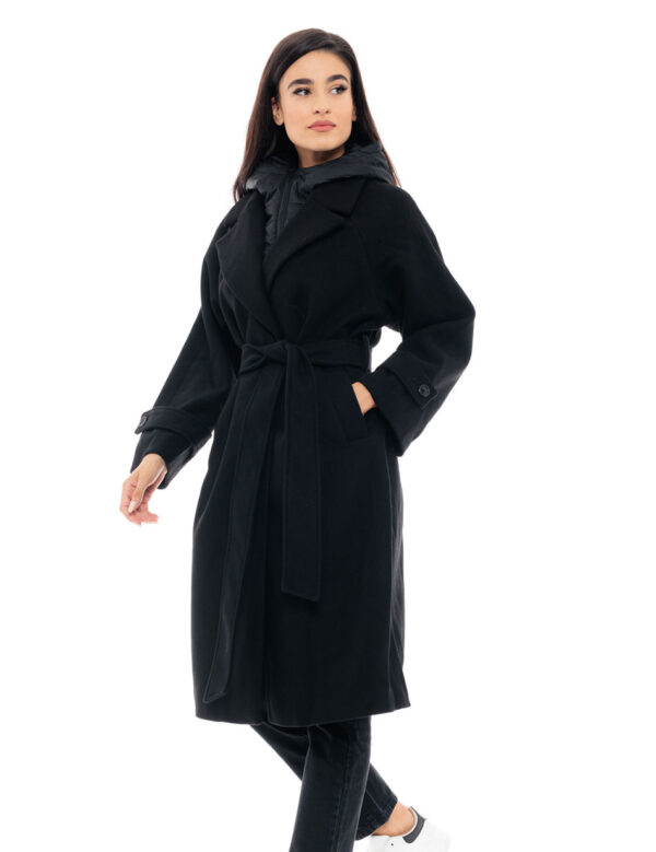 Biston fashion γυναικείο μακρύ παλτό 48-101-100 BLACK