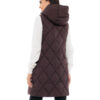 Splendid fashion γυναικείο μακρύ αμάνικο μπουφάν 48-102-004 CHOCOLATE