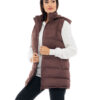 Biston fashion γυναικείο ντεμί αμάνικο μπουφάν 48-102-012 CHOCOLATE