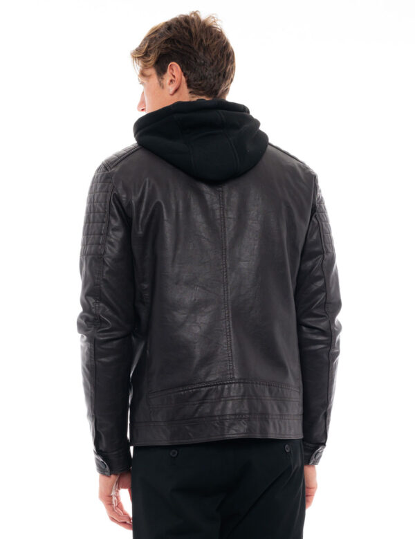 Splendid fashion ανδρικό κοντό πανωφόρι δερματίνης 48-201-029 BROWN