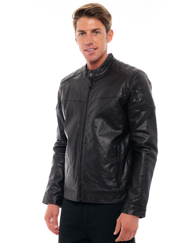 Biston fashion ανδρικό κοντό πανωφόρι από συνθετική δερματίνη 48-201-087 BROWN (Αντιγραφή)