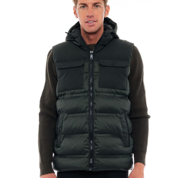 Biston fashion ανδρικό κοντό αμάνικο μπουφάν 48-202-002C DK GREEN