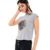 Biston fashion γυναικείο top 49-106-005 LT GREY