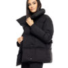 Biston fashion γυναικείο κοντό μπουφάν με γιακά 50-101-053 BLACK
