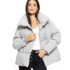 Biston fashion γυναικείο κοντό μπουφάν με γιακά 50-101-053 LT GREY