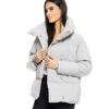 Biston fashion γυναικείο κοντό μπουφάν με γιακά 50-101-053 LT GREY