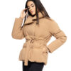 Biston fashion γυναικείο κοντό μπουφάν με γιακά 50-101-053 CAMEL