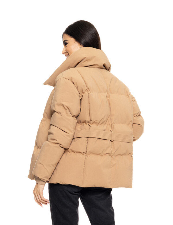 Biston fashion γυναικείο κοντό μπουφάν με γιακά 50-101-053 CAMEL