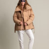 Biston fashion γυναικείο κοντό μπουφάν με γιακά 50-101-053 CAMEL