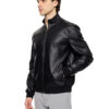 Biston fashion ανδρικό bomber πανωφόρι από δερματίνη 51-201-018 BLACK
